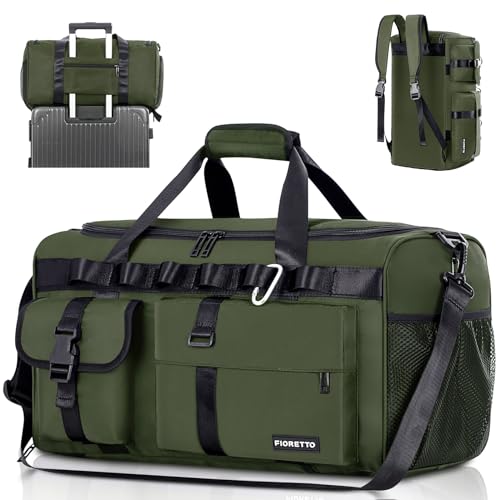 FIORETTO Women's Water-Resistant Gym Duffle Bag with Shoes Compartment, 37L Capacity, Multi-Functional, Ideal for Travel, Gym, Sports, Weekender, Light Pink